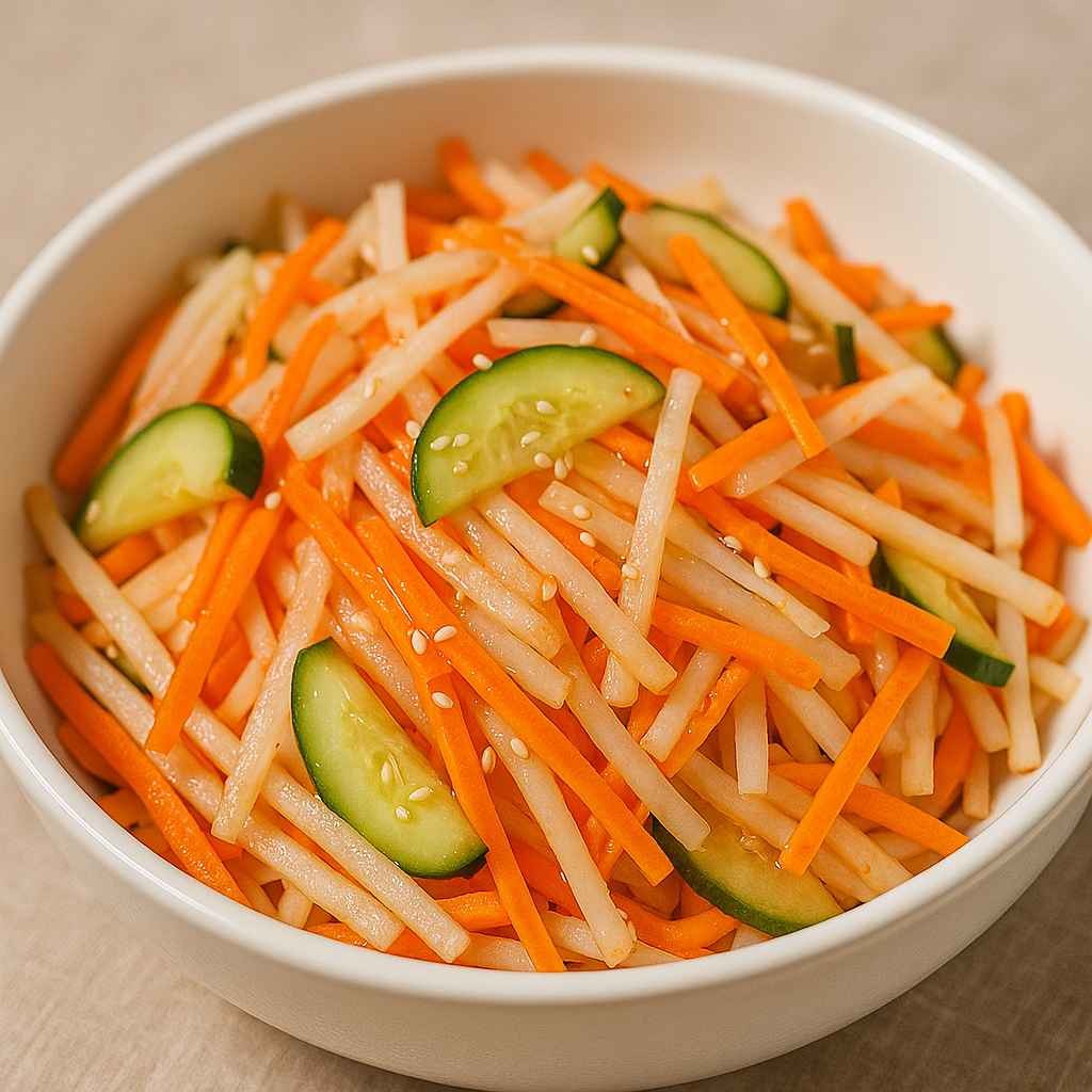 Surówka z marchewki, rzodkwi i ogórka